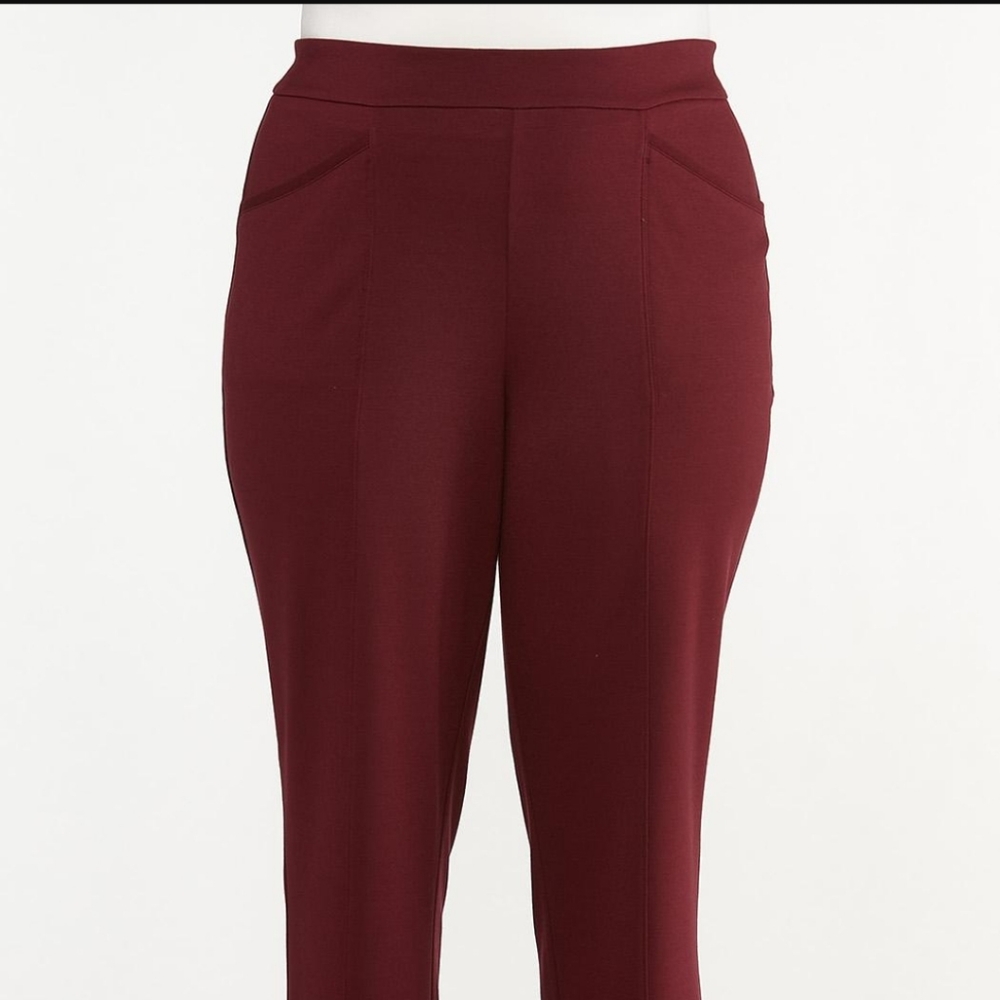 Red ponte knit pants